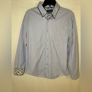 Denim & Flower Ricky Singh USA America Button Up Shirt Men's Size L Slim Fit